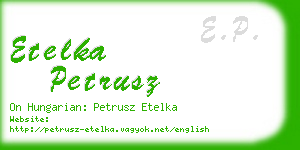 etelka petrusz business card